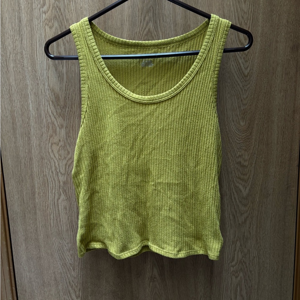 Women's Ribbed Tank Top - mustard yellow